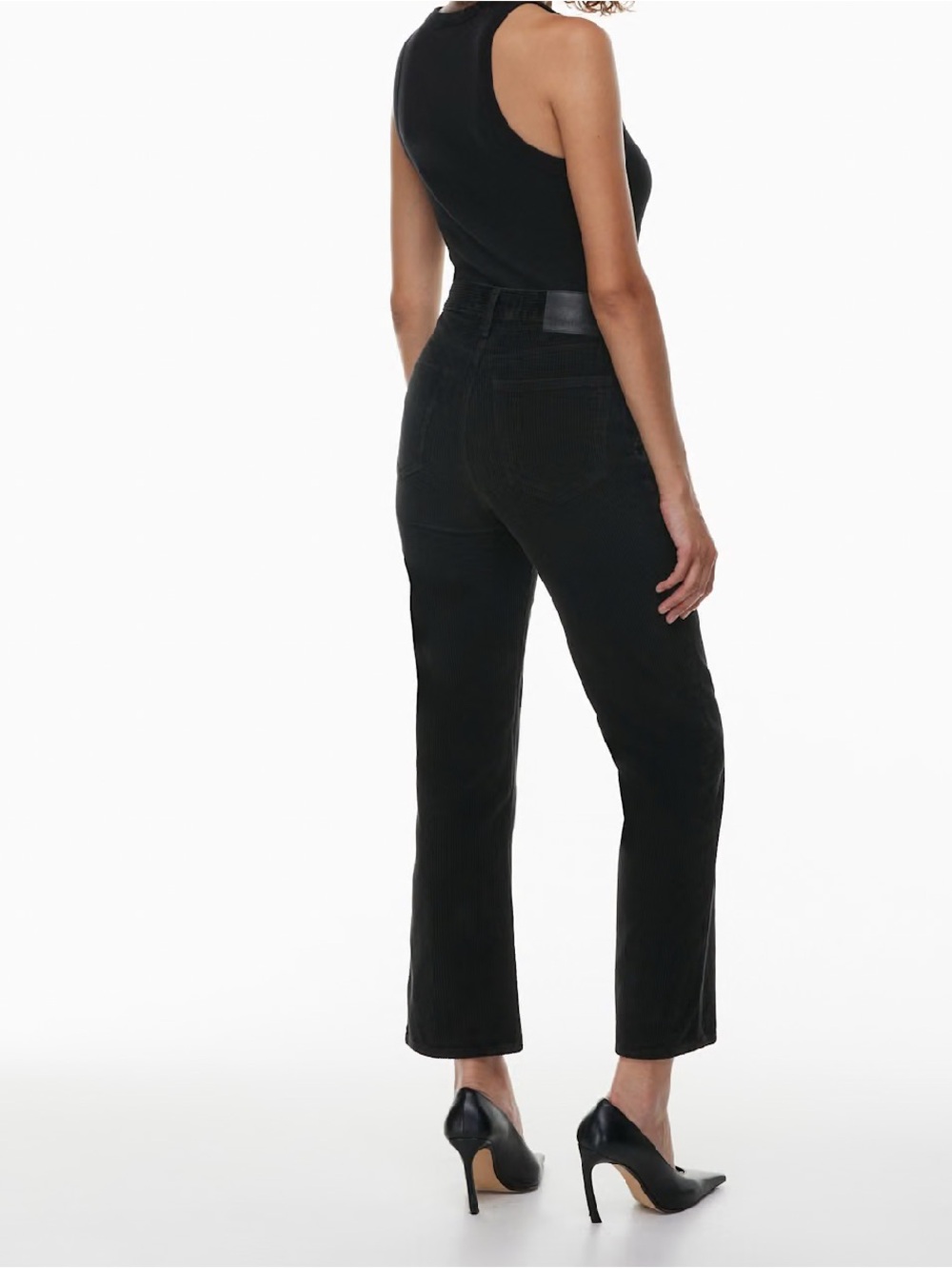 Aritzia Denim Forum Black Arlo High Rise Straight Pants Corduroy Women's Jeans - Picture 7 of 9